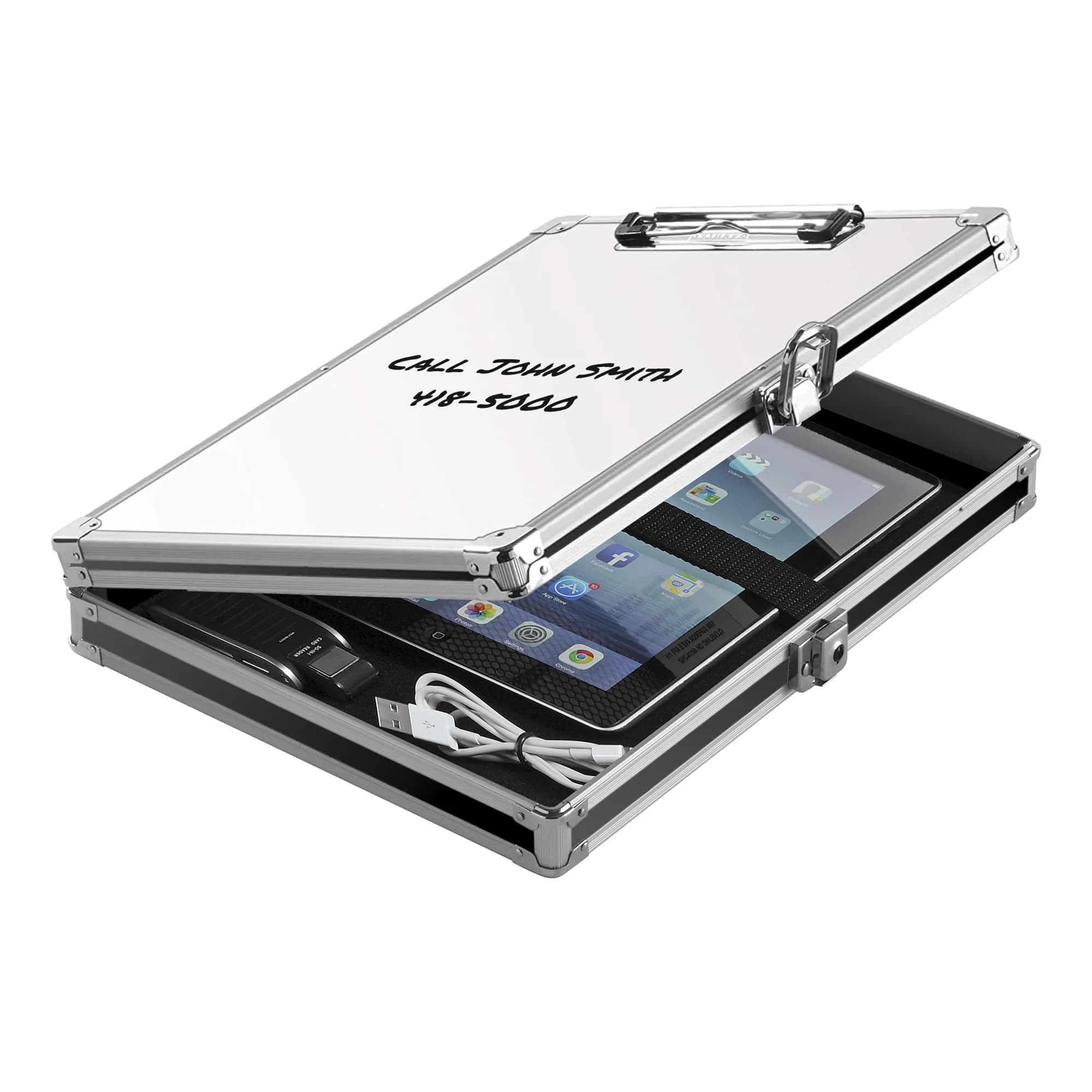 Vaultz Locking Storage Clipboard with Key Lock, Black | Secure 8.5x11 Document Holder — Key Lock