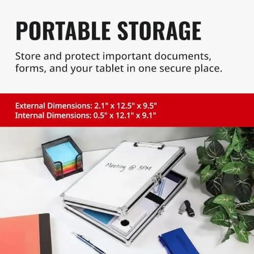 Vaultz Locking Storage Clipboard with Key Lock, Black | Secure Office & Field Organizer thumbnail 5
