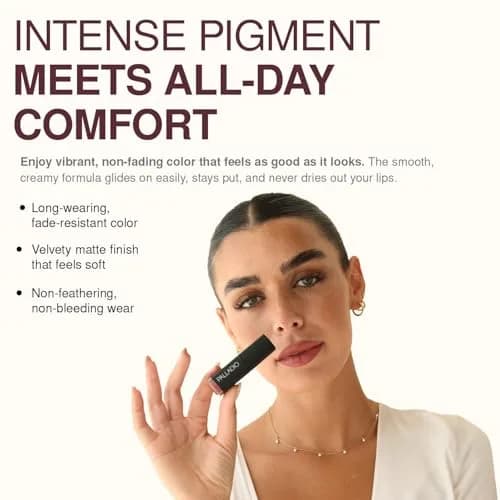 Palladio Herbal Matte Lipstick, Creamy & Long Lasting, Red Carpet | Vegan, Hydrating, Full Coverage thumbnail 4