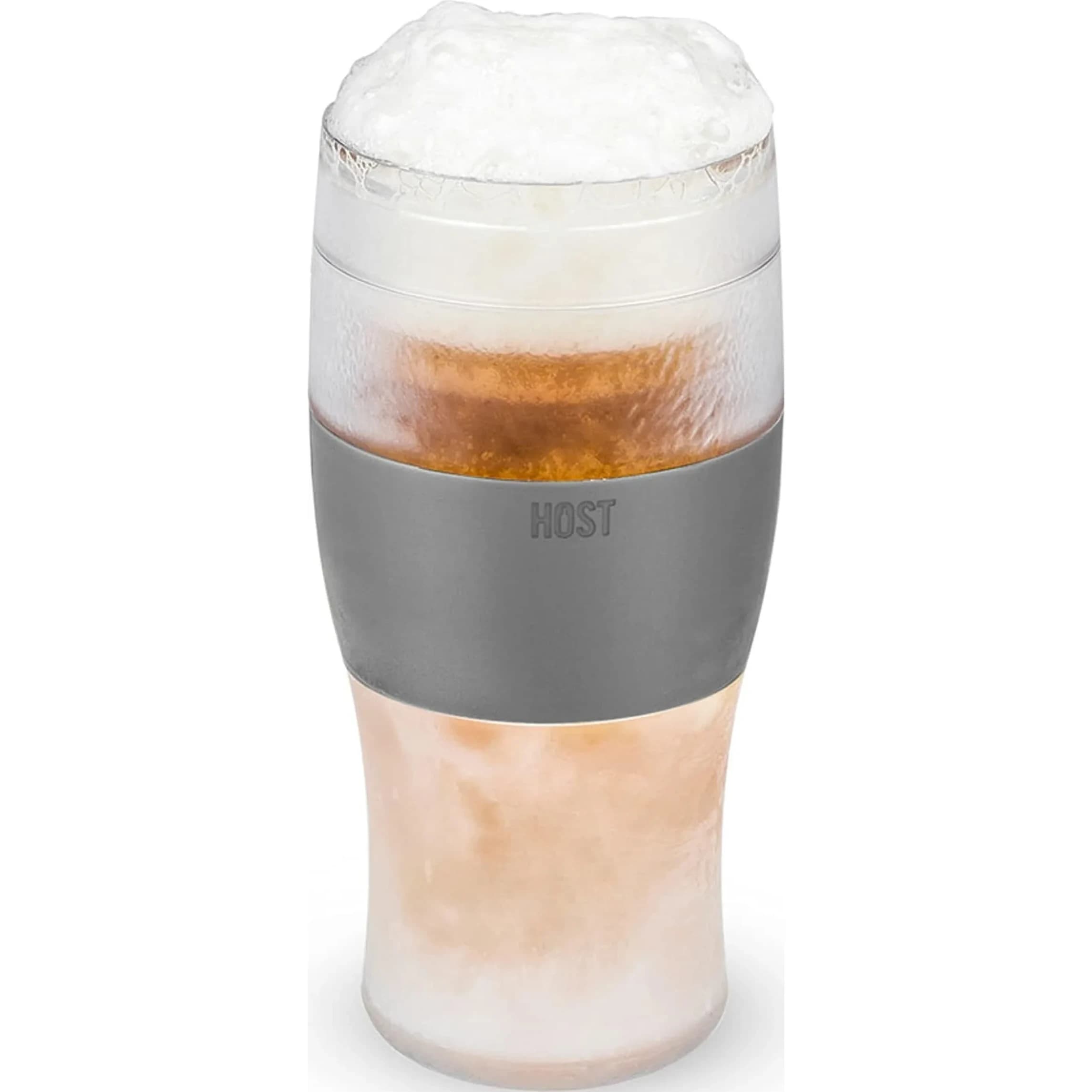 Host Freeze Beer Glasses, 16oz (473ml) Grey Pint Set | Keeps Beer Ice Cold for 2 Hours