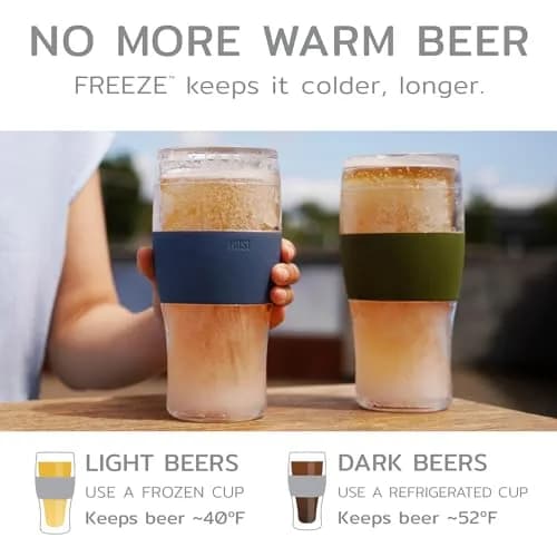 Host Freeze Beer Glasses, 16oz (473ml) Grey Pint Set | Keeps Beer Ice Cold for 2 Hours thumbnail 2