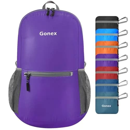 Gonex Packable Daypack Backpack 20L Lightweight Foldable Travel Bag | Water & Tear Resistant Nylon, Compact & Unfold Size 44x30x15cm thumbnail 1