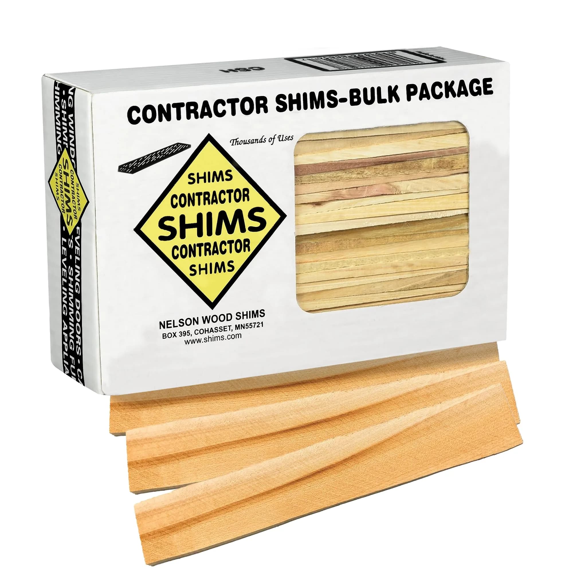 Nelson Wood Shims Contractor Grade 56 Count - 8 Inch Beddar Wood Shims | Leveling & Installation Aid