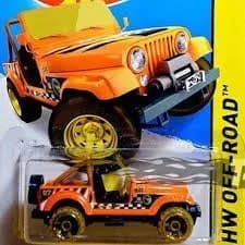Hot Wheels 2015 Orange Regular Treasure Hunt Jeep CJ-7 Die-Cast 1:64 Scale | Collectible Toy Car thumbnail 1