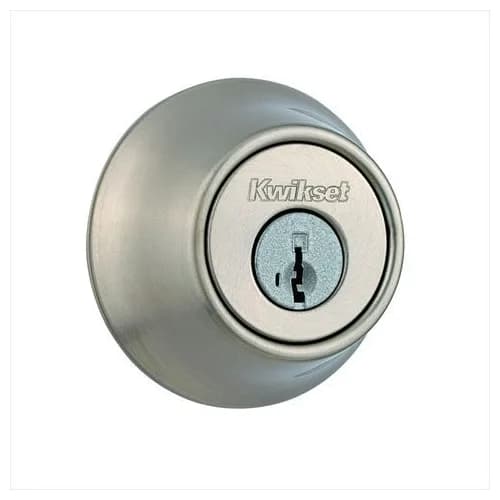 Kwikset Single Cylinder Deadbolt with SmartKey Lock, Satin Nickel | Secure Entry for Indian Homes