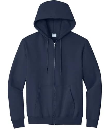 Port & Co Tall Essential Fleece Full-Zip Hooded Sweatshirt, Navy, LT | Extra Length, Cozy Midweight Fleece thumbnail 5