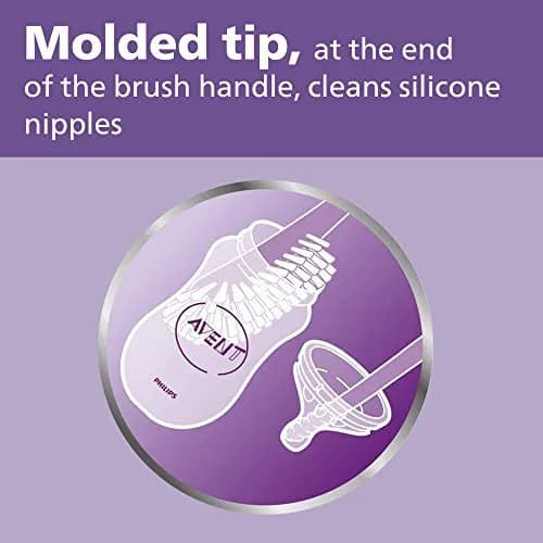 Philips Avent Baby Bottle and Nipple Brush, Gray | Cleans Bottles & Nipples Effectively thumbnail 4
