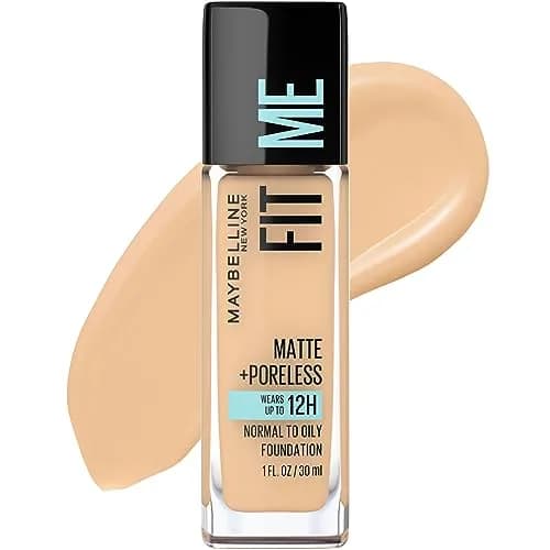Maybelline Fit Me Matte + Poreless Foundation 1 Fl Oz | Oil-Free, Natural Matte Finish for Oily & Normal Skin thumbnail 1