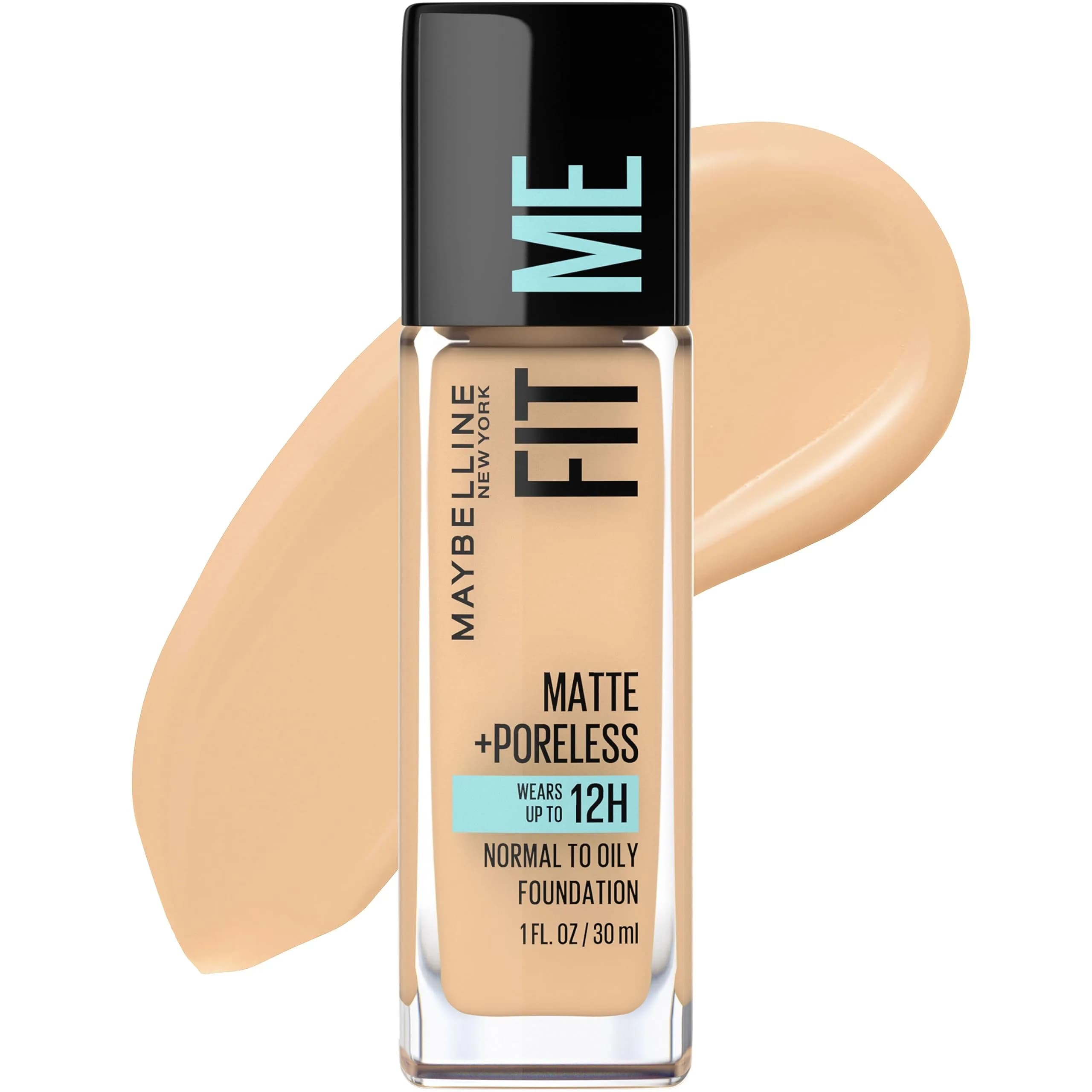 Maybelline Fit Me Matte + Poreless Liquid Foundation 1 Fl Oz | Oil-Free, Natural Beige, For Oily & Normal Skin — 128 WARM NUDE / 1 Fl Oz