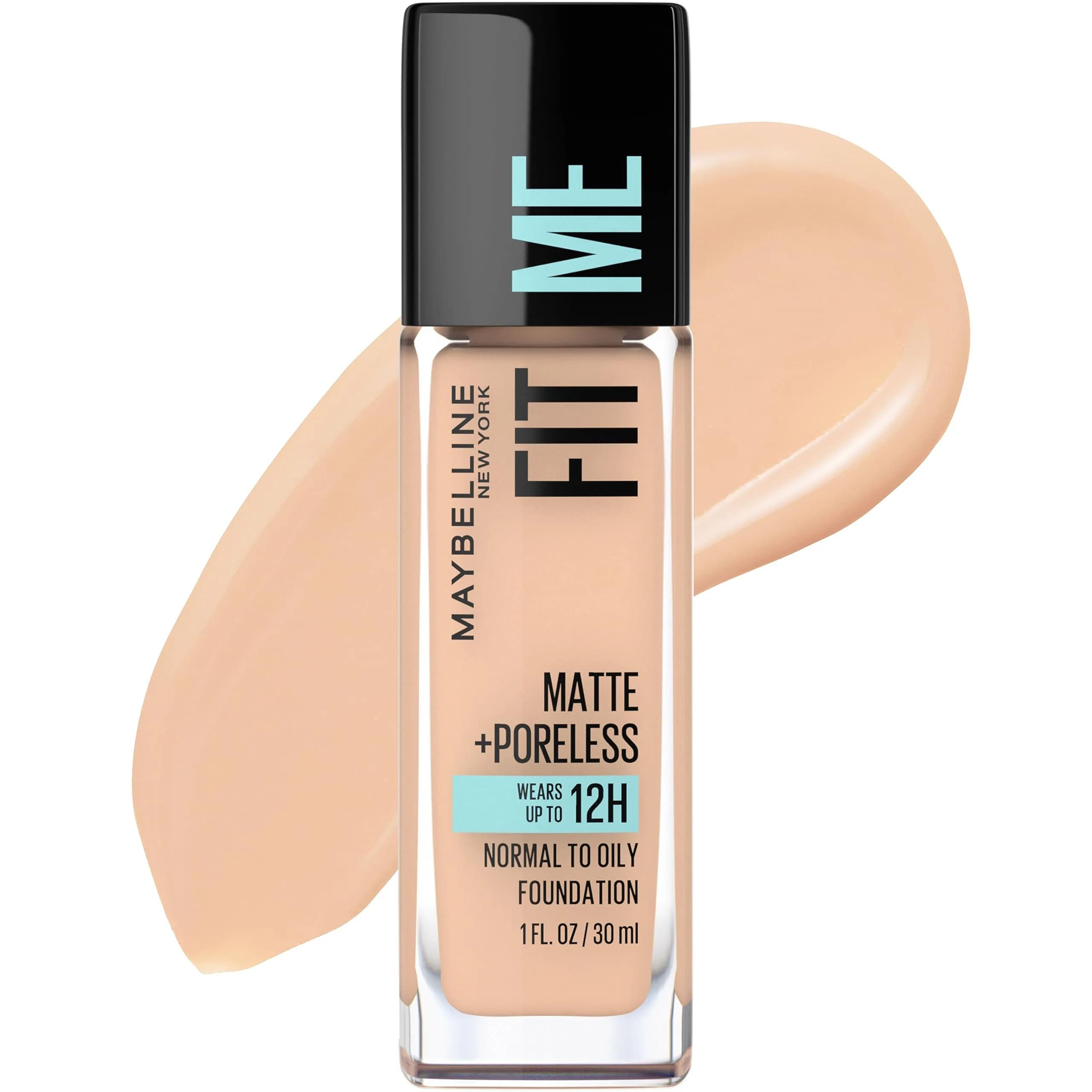 Maybelline Fit Me Matte + Poreless Liquid Foundation 30ml | Oil-Free, Normal to Oily Skin, Natural Matte Finish
