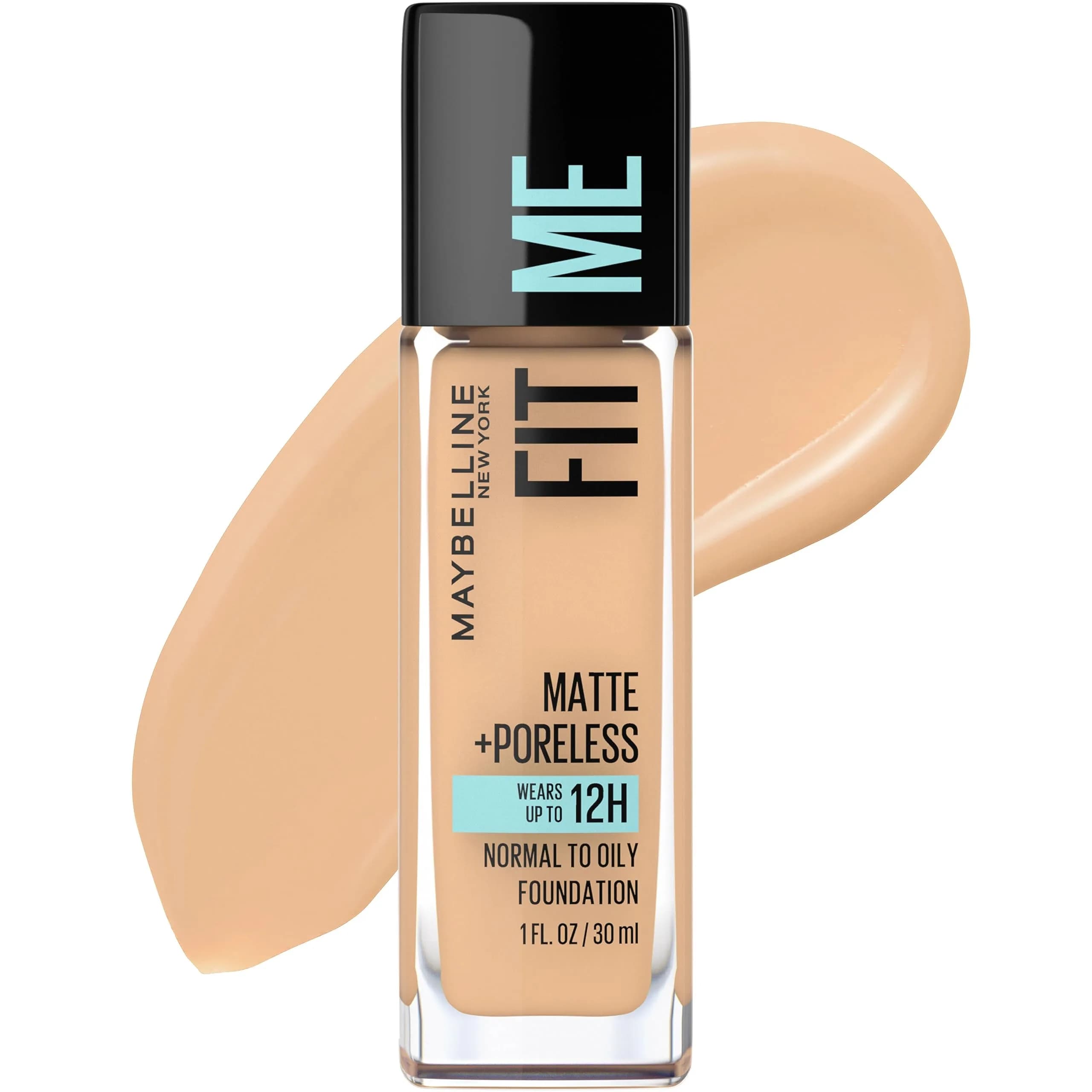 Maybelline Fit Me Matte + Poreless Liquid Foundation 1 Fl Oz | Oil-Free, Natural Beige, For Oily & Normal Skin - main product image