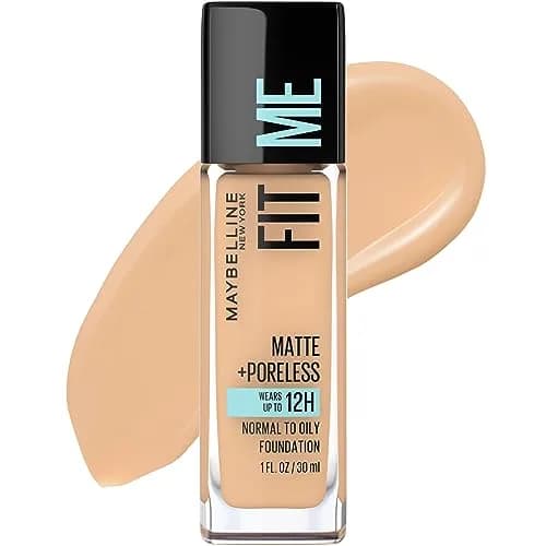 Maybelline Fit Me Matte + Poreless Liquid Foundation 1 Fl Oz | Oil-Free, Natural Beige, For Oily & Normal Skin thumbnail 1