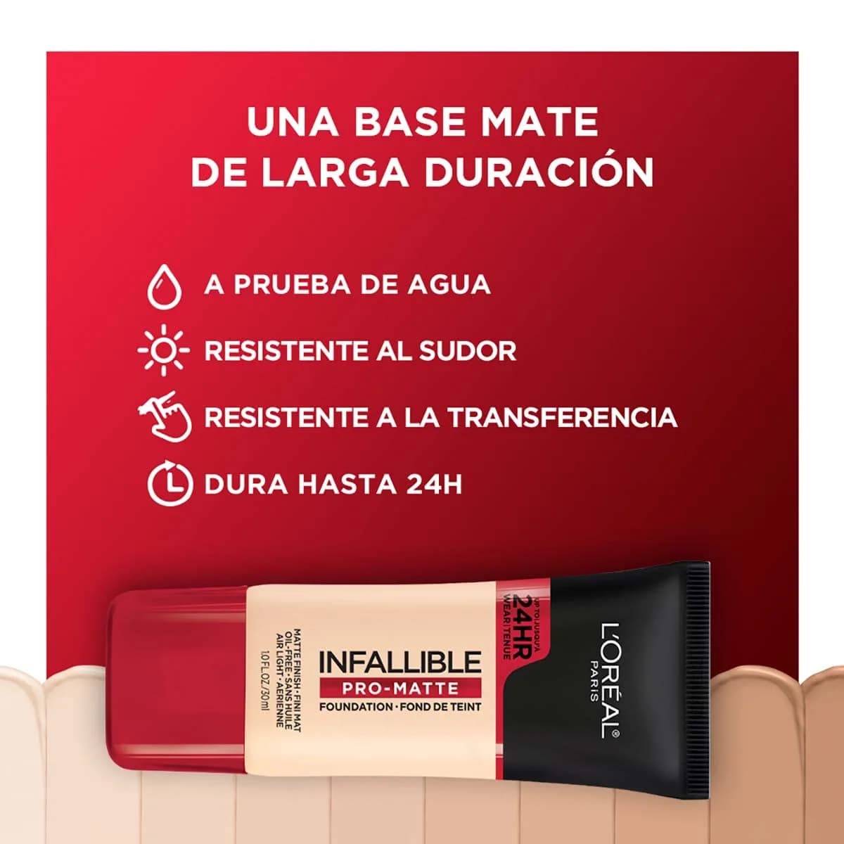 L'Oreal Paris Infallible Pro-Matte Liquid Foundation, Shell Beige 30ml (1 fl oz) | Demi-Matte Finish for Smooth Complexion — 102 Shell Beige