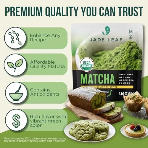Jade Leaf Matcha Powder, Organic Culinary Grade, 100g (3.53oz) | Japanese Organic Matcha for Smoothies & Baking thumbnail 2
