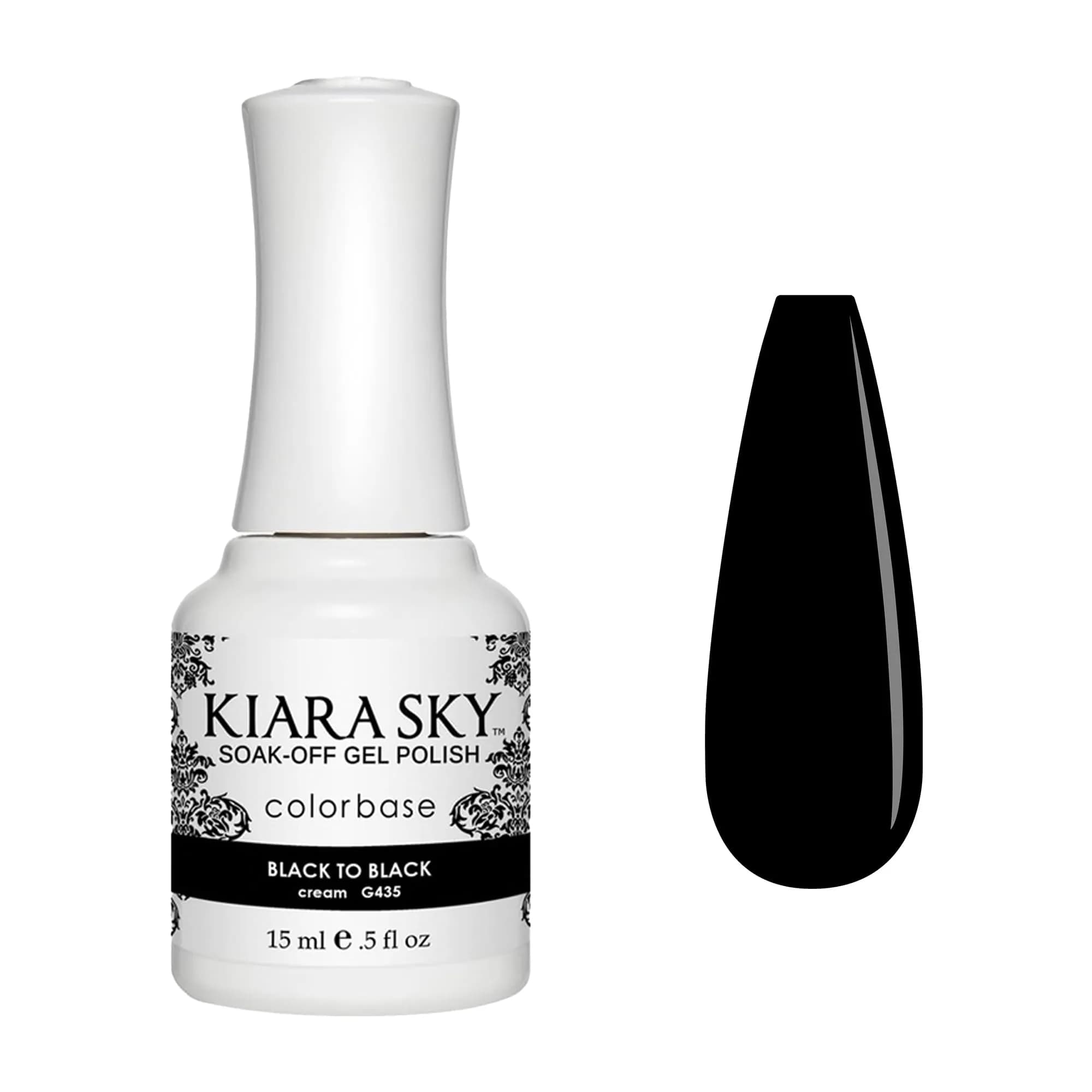 KIARA SKY Soak Off Gel Nail Polish 0.5 fl oz — Classic Black, Long-Lasting, High-Gloss Finish, USA Import - main product image
