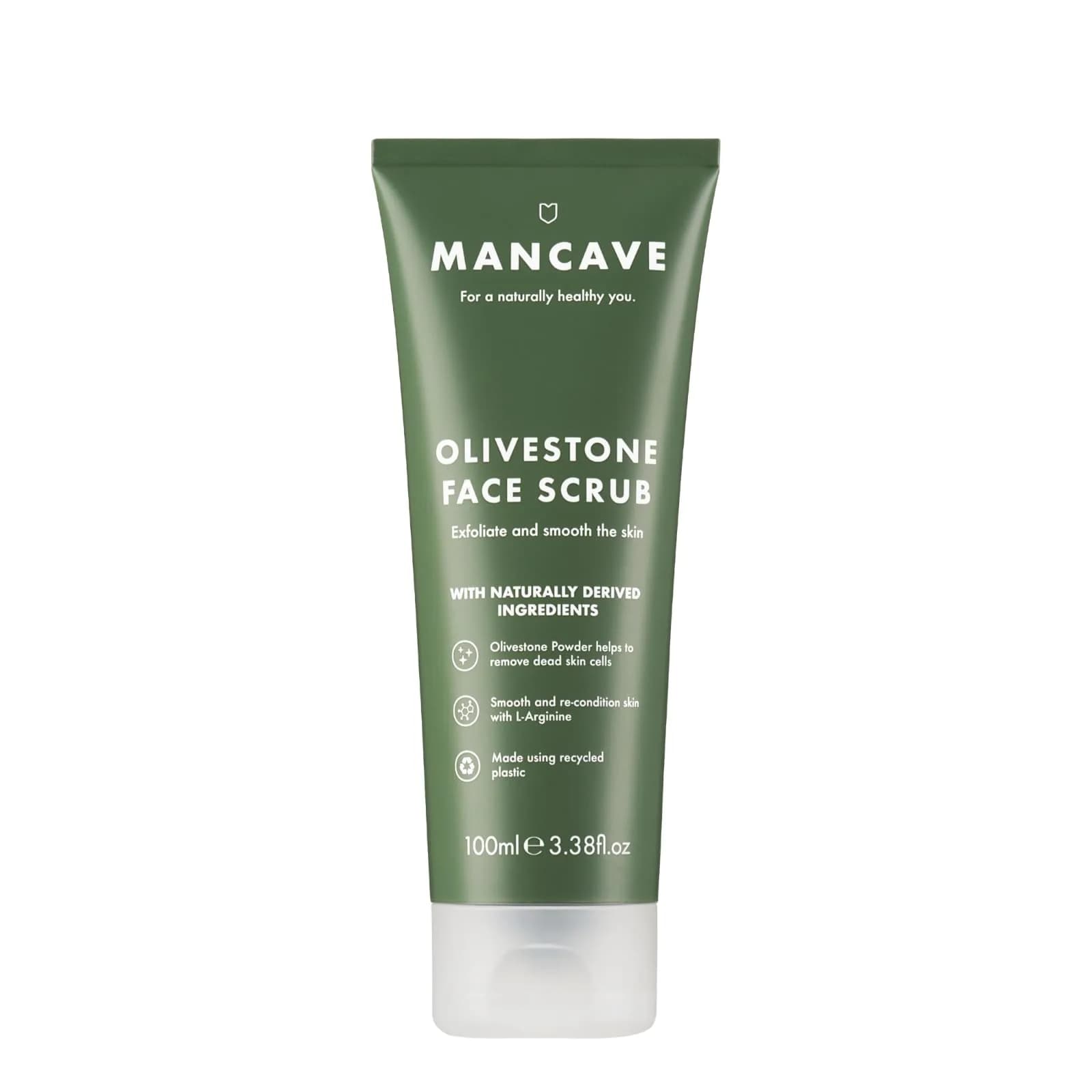ManCave Natural Olivestone Face Scrub 100ml | Exfoliates & Hydrates for Smoother Skin - main product image