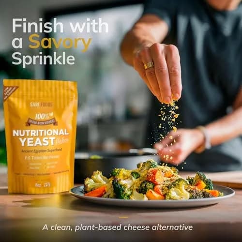 Sari Foods Co Gluten Free Nutritional Yeast Flakes 8oz (227g) | Vegan Protein & B Vitamins Superfood thumbnail 3