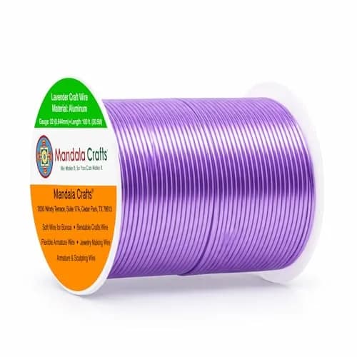 Mandala Crafts 22 Gauge Lavender Anodized Aluminum Craft Wire, 100 FT | Durable, Shapeable & Tarnish-Resistant thumbnail 1
