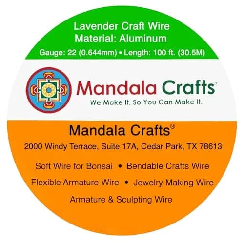 Mandala Crafts 22 Gauge Lavender Anodized Aluminum Craft Wire, 100 FT | Durable, Shapeable & Tarnish-Resistant thumbnail 3