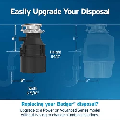 InSinkErator Badger 5 Garbage Disposal 1/2 HP Continuous Feed | 1.89 kg (4.17 lb) Motor Assembly thumbnail 10