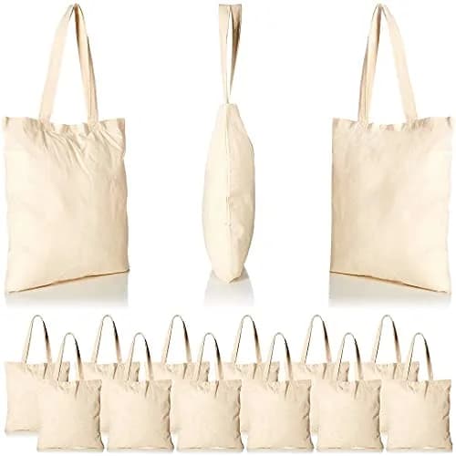 TBF 12 Pack Cotton Reusable Tote Bags | Eco-Friendly, Durable & Customizable (70-120 chars) thumbnail 2