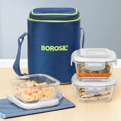 Borosil Klip N Store Microwavable Containers 320ml Set of 3 | Leakproof Food Storage for India thumbnail 6