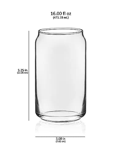 Libbey Can Shaped Beer Glass - 16 oz - 4 PACK with Pourer | Can-Shaped Glassware for Beer Enthusiasts thumbnail 8