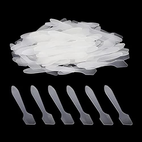 G2PLUS Disposable Makeup Spatula 100pcs | Clear Plastic Cosmetic Tool for DIY Skincare & Salon Use thumbnail 2