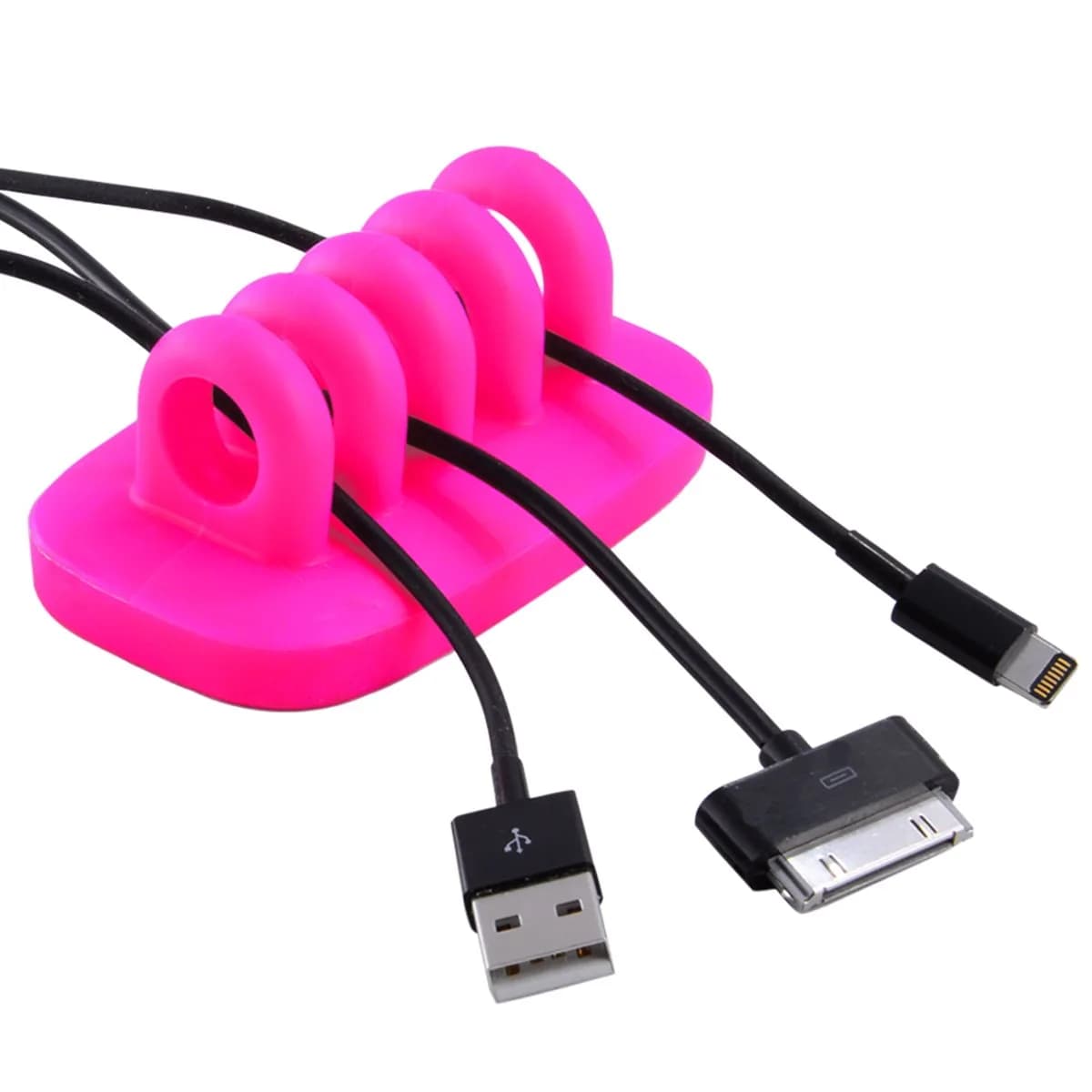 JacobsParts Cable Clip Holder Weighted Desk Management Fixture 3 inches | Pink Cord Organizer - main product image