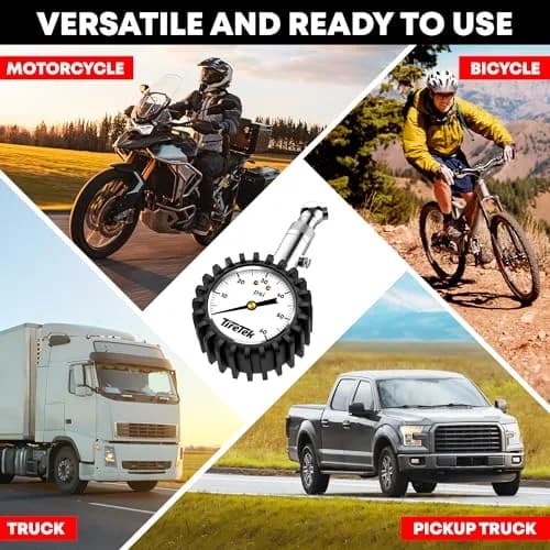 TIRETEK ANSI Certified 60 PSI Analog Dial Tire Pressure Gauge | Professional Heavy Duty Mechanical Gauge thumbnail 5