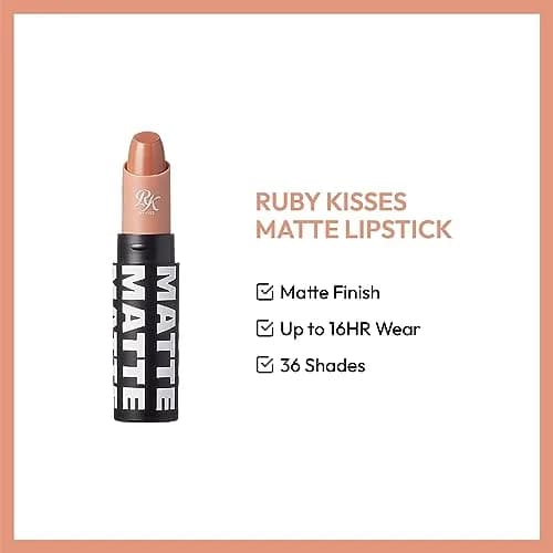 Ruby Kisses Matte Lipstick Brown Sugar 3ml (0.12 oz) | Long-Lasting Full Coverage thumbnail 3