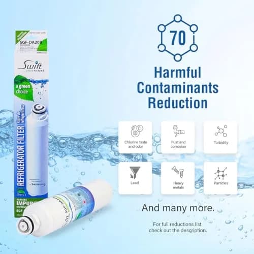 Swift Green Filters SGF-DA20B Refrigerator Water Filter 6 Pack | NSF Certified Coconut Carbon Filtration thumbnail 5