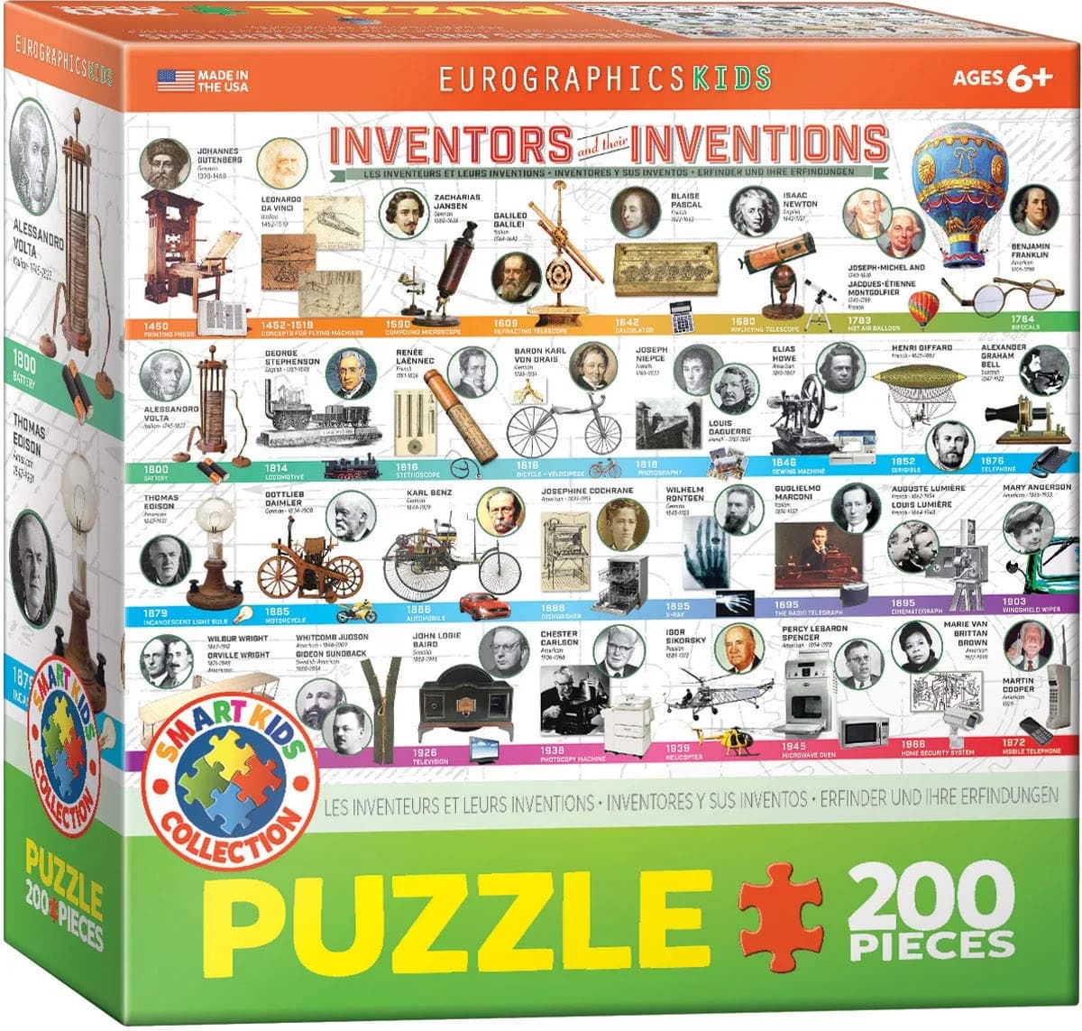 EuroGraphics Great Inventions Jigsaw Puzzle 200-Piece | Educational STEM Learning Puzzle - main product image