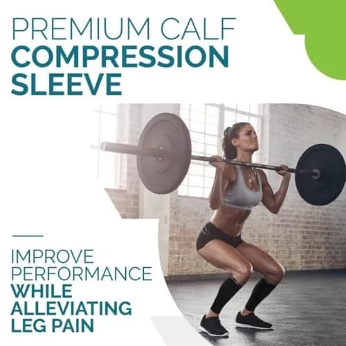 Run Forever Calf Compression Sleeve for Men & Women, 20-30mmHg, Large Black | Medical Grade Support thumbnail 3