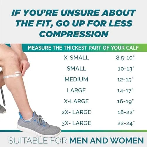 Run Forever Calf Compression Sleeve Black Medium | 20-30mmHg Graduated Compression for Shin Splints & Circulation thumbnail 2