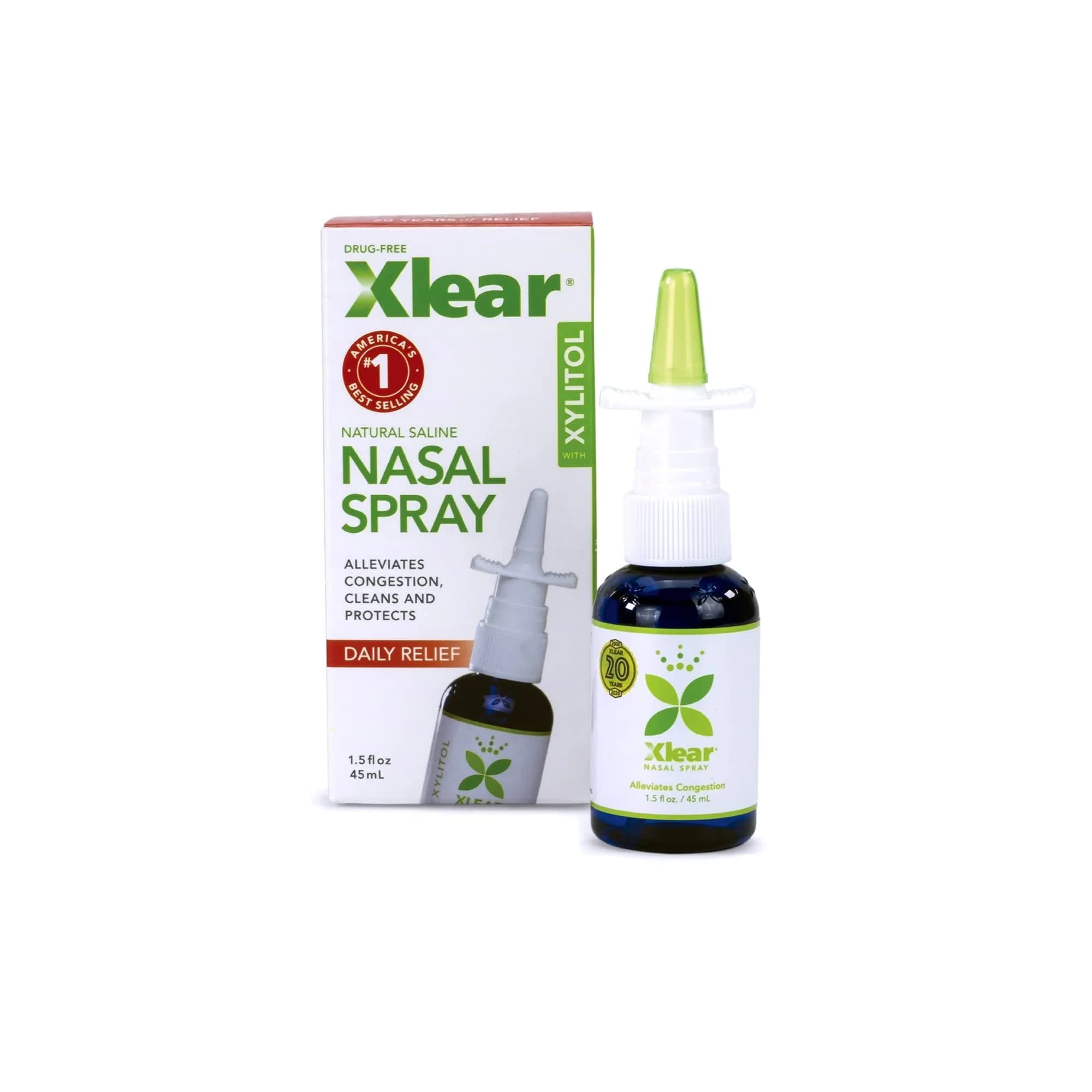 Xlear Natural Nasal Spray with Xylitol, 1.5 fl oz (6 fl oz Total) | Cleanses and Moisturizes Nasal Passages — 1.5 Fl Oz