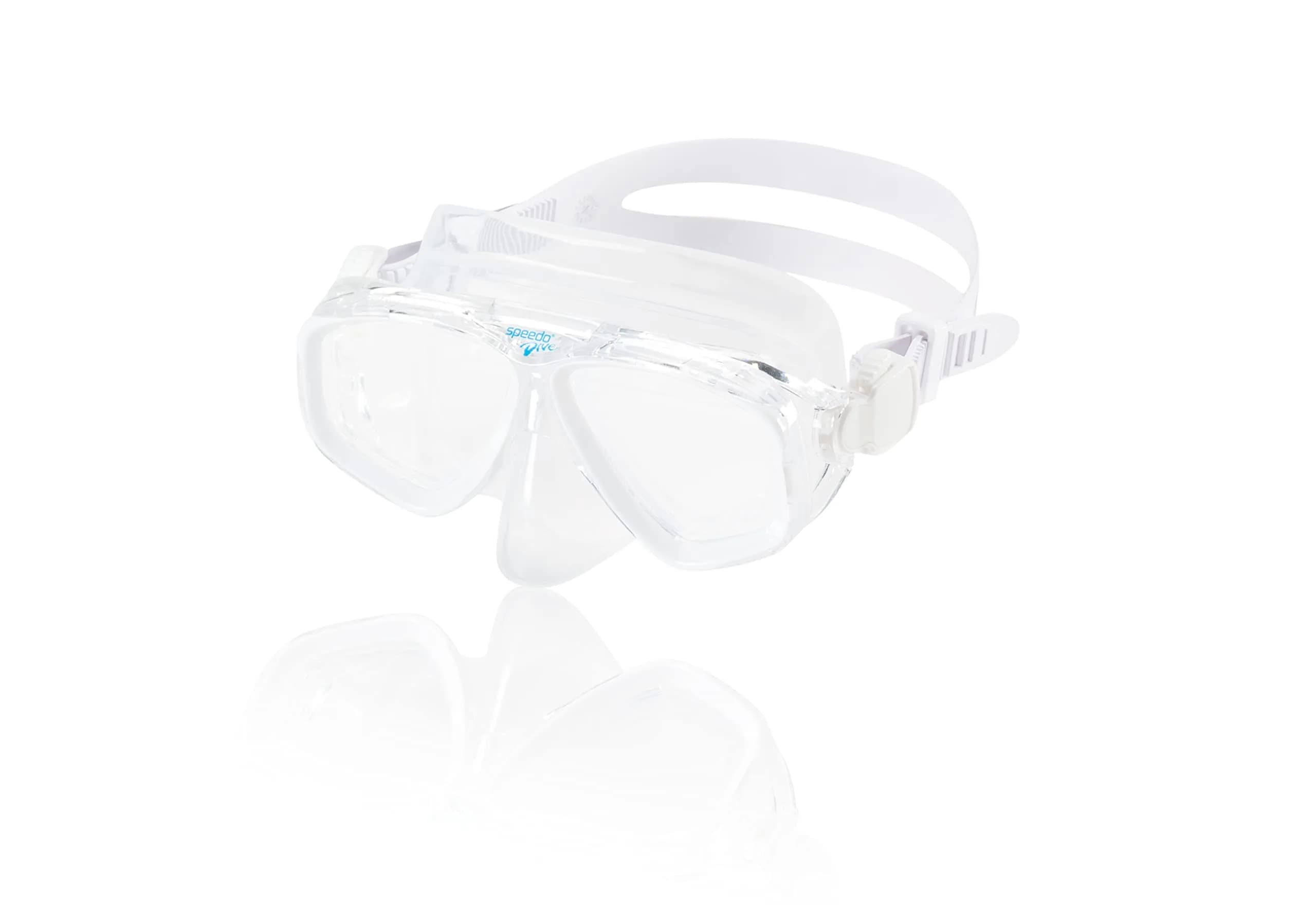 Speedo Unisex-Adult Swim Snorkel Dive Mask Anti-Fog with Nose Cover, Adventure Series, One Size | Silicone Comfort — M Clear