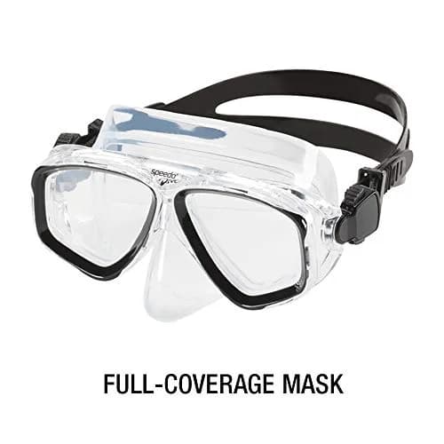 Speedo Unisex-Adult Swim Snorkel Dive Mask Anti-Fog with Nose Cover Adventure Series, M Clear, One Size thumbnail 4