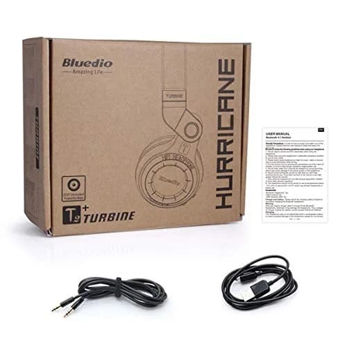 Bluedio T2 Plus Turbine Wireless Bluetooth Headphones with Mic/Micro SD Card Slot/FM Radio (White) | Over Ear, Foldable, 40hrs BT thumbnail 9