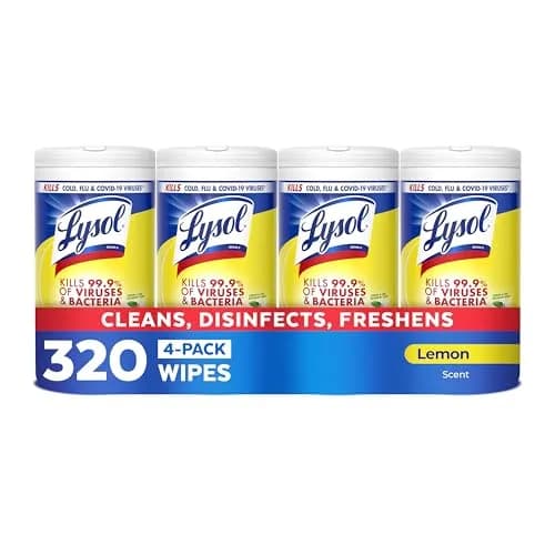 Lysol Disinfecting Wipes Multi-Surface Cleaner Lemon 80 ct | Kills 99.9% viruses & bacteria thumbnail 1