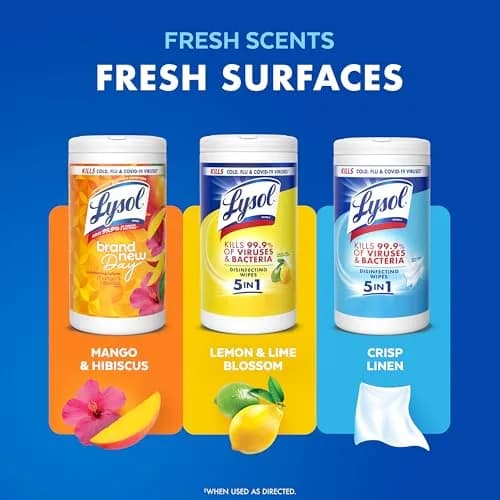 Lysol Disinfecting Wipes Multi-Surface Cleaner Lemon 80 ct | Kills 99.9% viruses & bacteria thumbnail 8