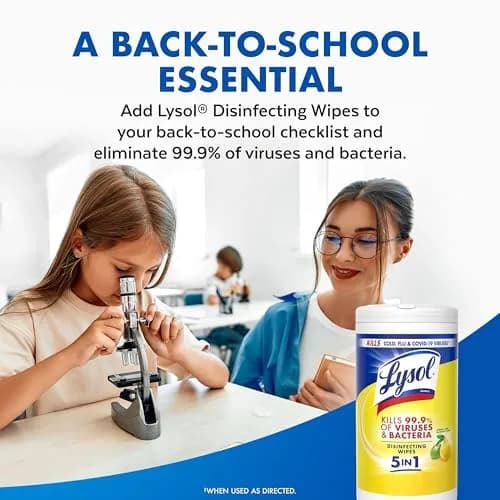 Lysol Disinfecting Wipes Multi-Surface Cleaner Lemon 80 ct | Kills 99.9% viruses & bacteria thumbnail 9