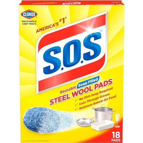 S.O.S. Steel Wool Soap Pads, 18 Count | Tough Messes & Rust Removal thumbnail 1