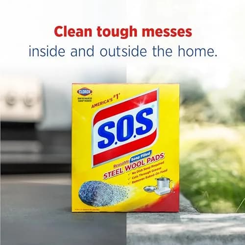 S.O.S. Steel Wool Soap Pads, 18 Count | Tough Messes & Rust Removal thumbnail 2