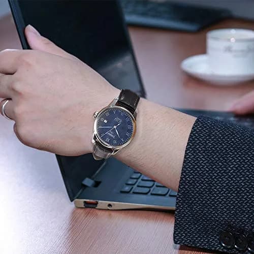 iStrap 22mm Leather Watch Band with Deployment Clasp | Classic Alligator Grain Calfskin Replacement Strap for Men & Women thumbnail 8
