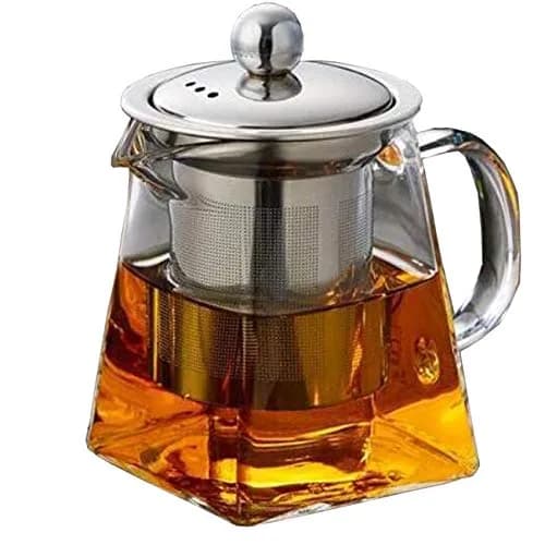 Mozentea Glass Teapot Infuser 550ml | Stove Top Safe & Removable Stainless Steel Filter thumbnail 2