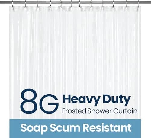 LiBa Shower Curtain PEVA 8G 72x72 Inch Waterproof Frosted | Eco-Friendly Bathroom Essential thumbnail 1