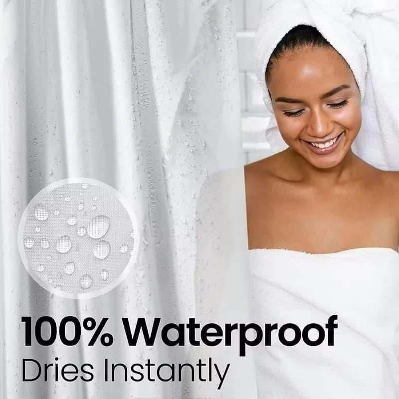 LiBa Shower Curtain PEVA 8G 72x72 Inch Waterproof Frosted | Eco-Friendly Bathroom Essential thumbnail 6
