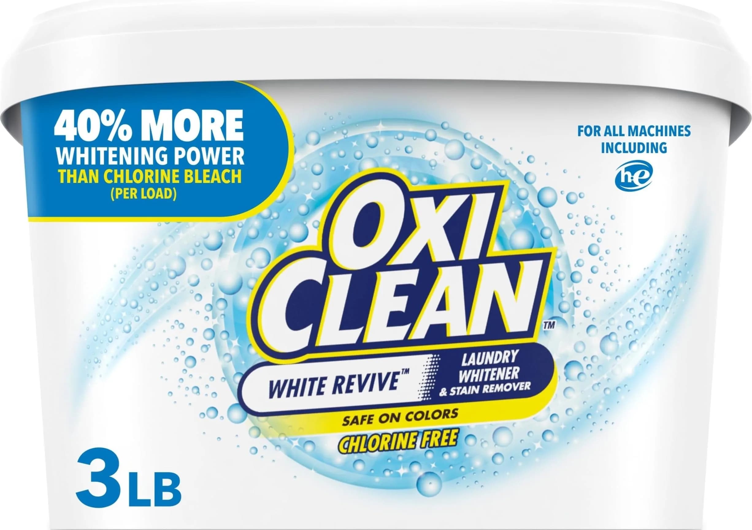 OxiClean White Revive Laundry Whitener and Stain Remover Powder 2.27 kg (5 lb) | Whitens Whites 40% Better Than Chlorine Bleach — No color