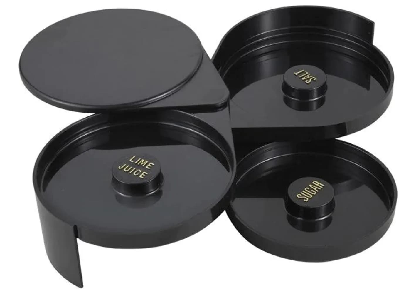 Winco Black Glass Plastic Rimmer, 3 Tier | Compact Cocktail Bar Tool for Home & Commercial Use - main product image